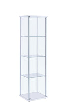 Bellatrix Rectangular 4-shelf Curio Cabinet White and Clear - My Sweet Home Furniture (Queens, NY)