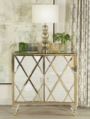 Astilbe 2-door Accent Cabinet Mirror and Champagne - My Sweet Home Furniture (Queens, NY)