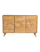 Alyssum Checkered Pattern 3-door Accent Cabinet Natural - My Sweet Home Furniture (Queens, NY)