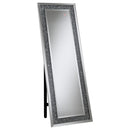 Carisi Rectangular Standing Mirror with LED Lighting Silver - My Sweet Home Furniture (Queens, NY)