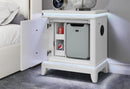 Alina White Nightstand with Cooler, LED, Speaker and USB