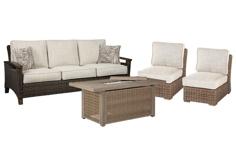 Beachcroft Outdoor Sofa, Lounge Chairs and Fire Pit - My Sweet Home Furniture (Queens, NY)