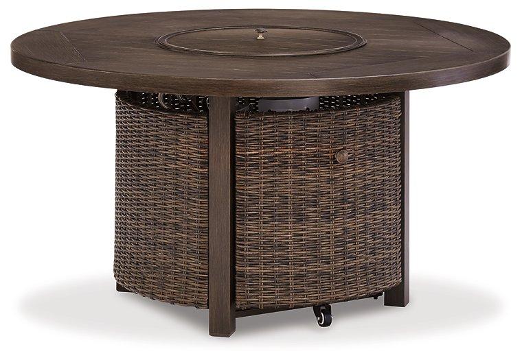 Paradise Trail Paradise Trail Fire Pit Table with 4 Nuvella Swivel Lounge Chairs - My Sweet Home Furniture (Queens, NY)
