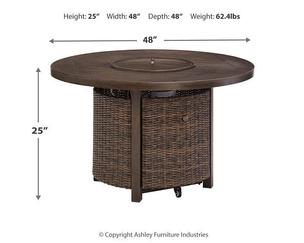 Paradise Trail Paradise Trail Fire Pit Table with 4 Nuvella Swivel Lounge Chairs - My Sweet Home Furniture (Queens, NY)