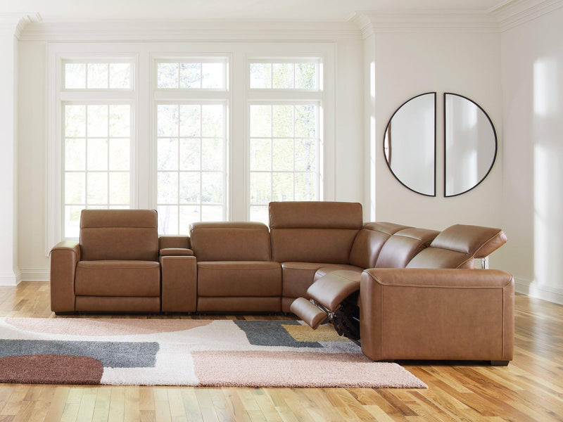 Magic Man Power Reclining Sectional with Console - My Sweet Home Furniture (Queens, NY)