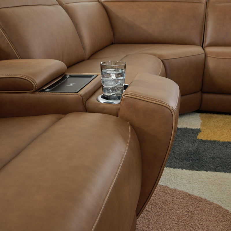 Magic Man Power Reclining Sectional with Console - My Sweet Home Furniture (Queens, NY)