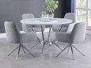 Abby 5-piece Dining Set White and Light Grey - My Sweet Home Furniture (Queens, NY)