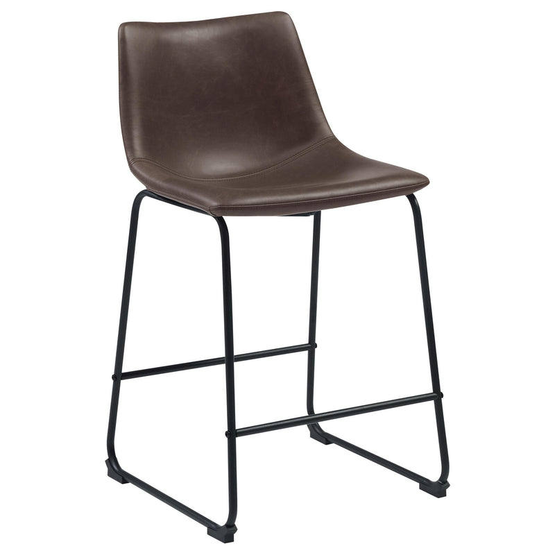Michelle Armless Counter Height Stools Two-tone Brown and Black (Set of 2) - My Sweet Home Furniture (Queens, NY)