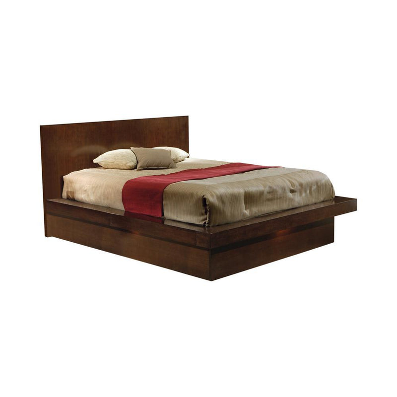 Jessica Eastern King & Queen Platform Bed with Rail Seating Cappuccino - My Sweet Home Furniture (Queens, NY)