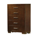 Jessica 5-drawer Chest Cappuccino - My Sweet Home Furniture (Queens, NY)