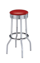 Theodore Upholstered Top Bar Stools Red and Chrome (Set of 2) - My Sweet Home Furniture (Queens, NY)