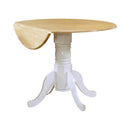 Allison Drop Leaf Round Dining Table Natural Brown and White - My Sweet Home Furniture (Queens, NY)