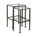 Leilani 2-piece Glass Top Nesting Tables Black - My Sweet Home Furniture (Queens, NY)