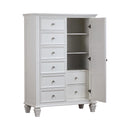 Sandy Beach 8-drawer Door Chest Storage Cream White - My Sweet Home Furniture (Queens, NY)
