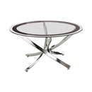 Brooke Glass Top Coffee Table Chrome and Black - My Sweet Home Furniture (Queens, NY)