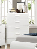 Felicity 5-drawer Chest Glossy White - My Sweet Home Furniture (Queens, NY)