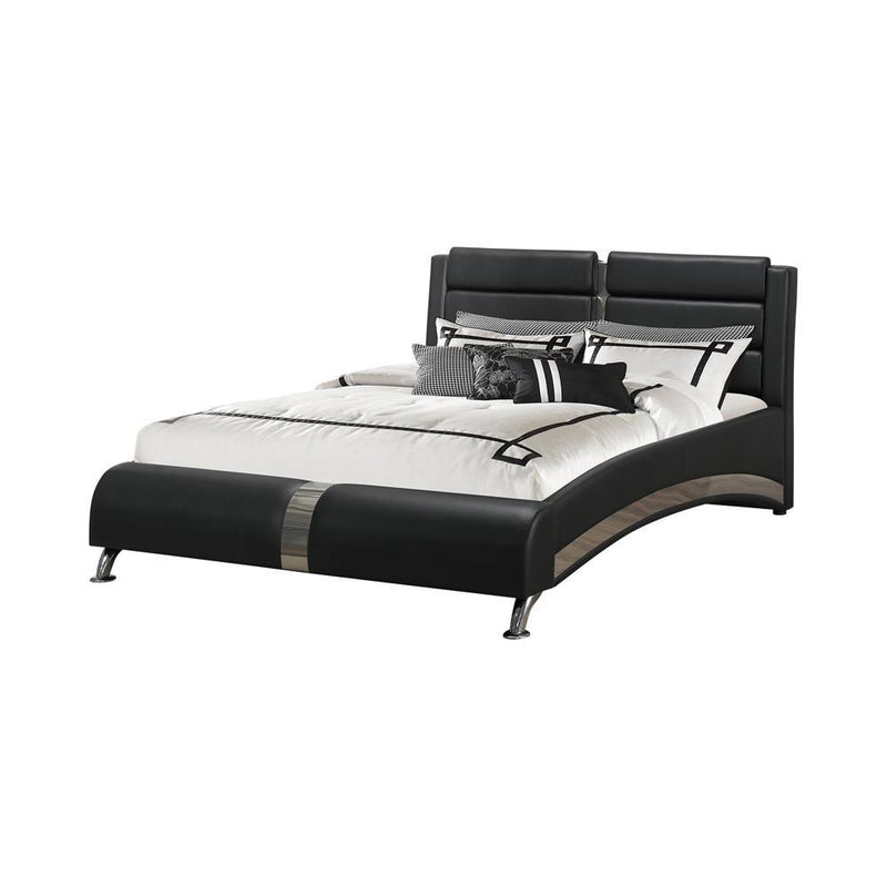 Jeremaine Queen Upholstered Bed Black