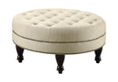 Elchin Round Upholstered Tufted Ottoman Oatmeal - My Sweet Home Furniture (Queens, NY)