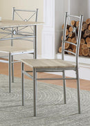 Anna Fontana 5-piece Rectangular Dining Set Brushed Silver - My Sweet Home Furniture (Queens, NY)