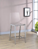 Juelia Counter Height Stools Chrome and Clear Acrylic (Set of 2) - My Sweet Home Furniture (Queens, NY)
