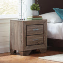 Kauffman 2-drawer Nightstand Washed Taupe - My Sweet Home Furniture (Queens, NY)