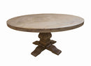 Florence Round Pedestal Dining Table Rustic Smoke - My Sweet Home Furniture (Queens, NY)