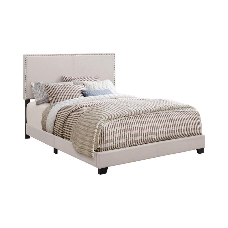 Boyd California King, King, & Queen Upholstered Bed with Nailhead Trim Charcoal & Grey - My Sweet Home Furniture (Queens, NY)