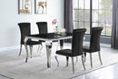 Carone Rectangular Dining Table Chrome and Black - My Sweet Home Furniture (Queens, NY)