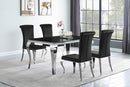 Betty Upholstered Side Chairs Black and Chrome (Set of 4) - My Sweet Home Furniture (Queens, NY)