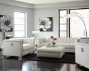 Chaviano Upholstered Ottoman Pearl White - My Sweet Home Furniture (Queens, NY)