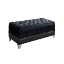Barzini Tufted Rectangular Trunk with Nailhead Black - My Sweet Home Furniture (Queens, NY)