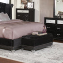 Barzini Tufted Rectangular Trunk with Nailhead Black - My Sweet Home Furniture (Queens, NY)