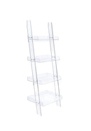 Amaturo 4-shelf Ladder Bookcase Clear - My Sweet Home Furniture (Queens, NY)