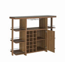Evelio Bar Unit with Wine Bottle Storage Walnut - My Sweet Home Furniture (Queens, NY)