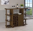 Evelio Bar Unit with Wine Bottle Storage Walnut - My Sweet Home Furniture (Queens, NY)