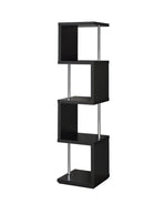 Baxter 4-shelf Bookcase Black and Chrome - My Sweet Home Furniture (Queens, NY)