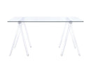 Amaturo Writing Desk with Glass Top Clear - My Sweet Home Furniture (Queens, NY)