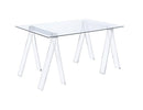 Amaturo Writing Desk with Glass Top Clear - My Sweet Home Furniture (Queens, NY)