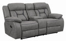 Higgins Pillow Top Arm Motion Loveseat with Console Grey - My Sweet Home Furniture (Queens, NY)