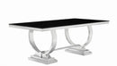 Antoine Rectangular Dining Table Chrome and Black - My Sweet Home Furniture (Queens, NY)