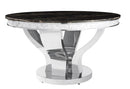 Anchorage Round Dining Table Chrome and Black - My Sweet Home Furniture (Queens, NY)