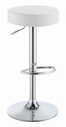 Ramses Adjustable Backless Bar Stool Chrome and White - My Sweet Home Furniture (Queens, NY)