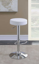 Ramses Adjustable Backless Bar Stool Chrome and White - My Sweet Home Furniture (Queens, NY)