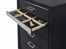 Miranda 5-drawer Chest Black and Rhinestone - My Sweet Home Furniture (Queens, NY)