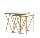 Bette 2-piece Nesting Table Set White and Gold - My Sweet Home Furniture (Queens, NY)