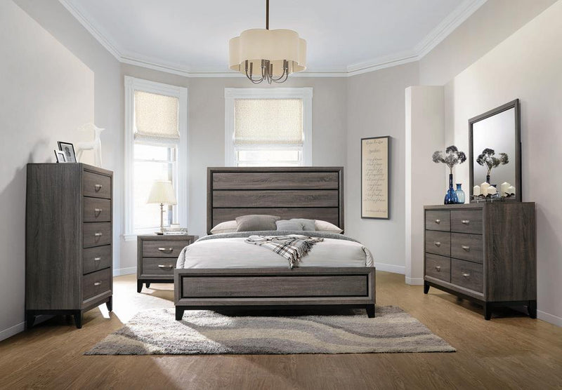Watson Eastern King & Queen Bed Grey Oak and Black - My Sweet Home Furniture (Queens, NY)