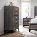 Watson 5-drawer Chest Grey Oak and Black - My Sweet Home Furniture (Queens, NY)
