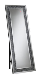 Carisi Rectangular Standing Mirror with LED Lighting Silver - My Sweet Home Furniture (Queens, NY)