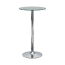 Abiline Glass Top Round Bar Table Chrome - My Sweet Home Furniture (Queens, NY)