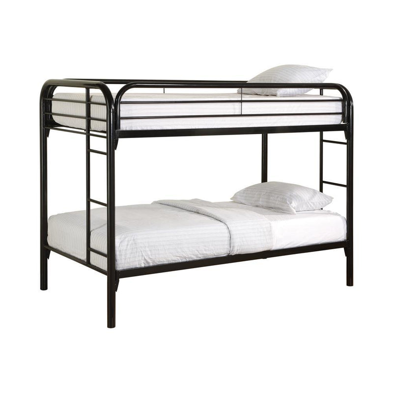 Morgan Twin Over Twin Bunk Bed Black & White - My Sweet Home Furniture (Queens, NY)
